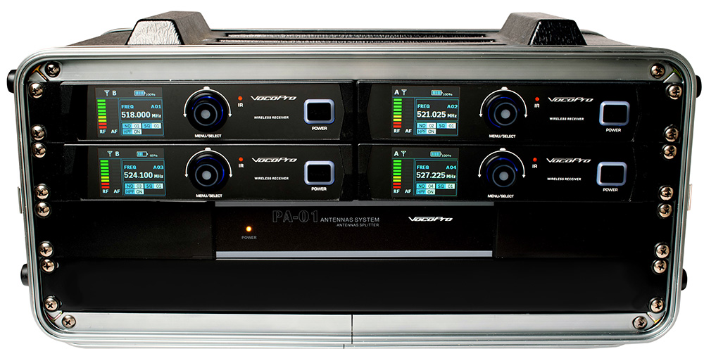 VocoPro BENCHMARK-QUAD-BP 4-Channel True Diversity Body Pack and Lavalier Microphone System 902-927.2mHz