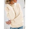 thumbnail image 3 of Asyoly Women's Winter Turtleneck Batwing Sleeve Knit Sweaters Pullover Casual Jumper Tops, 3 of 7