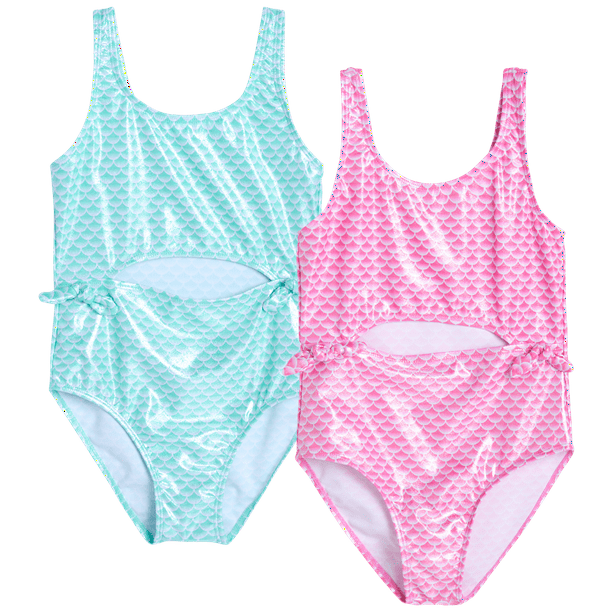 Real Love Girls' Bathing Suit – 2 Pack Quick Dry One-Piece Swimsuit (4 ...