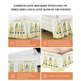 thumbnail image 6 of Funny Gnome Bed Skirt with Lemon Rustic Yellow Checked Bed Skirts California King Size 18 Inch Drop, Wrap Around Dust Ruffle&nbsp;Bedskirt with Adjustable Elastic Belt for Queen Size Beds, 6 of 7