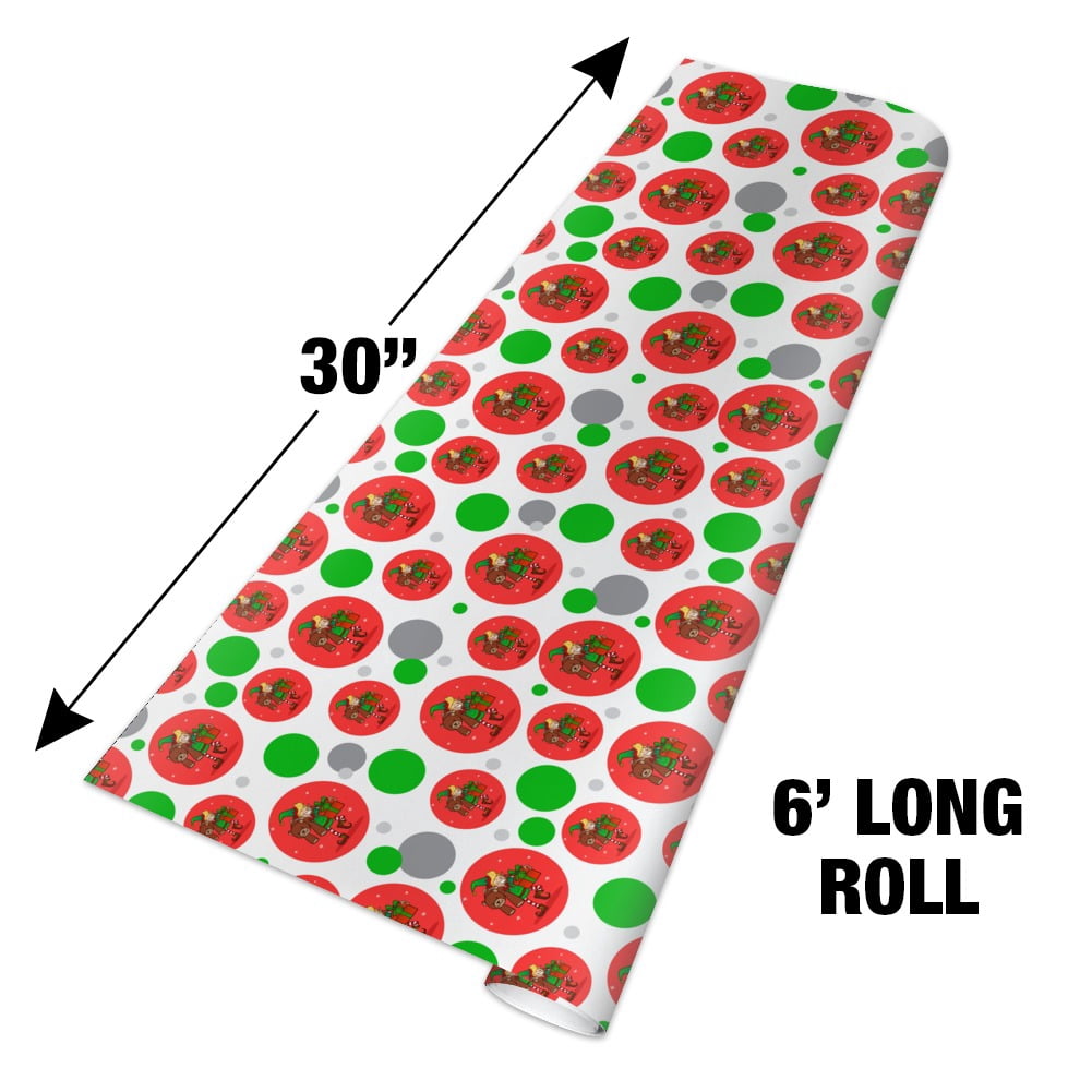 Christmas Elf with Presents and Gifts Premium Gift Wrap Wrapping Paper Roll