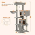 thumbnail image 3 of PAWZ Road 56.3" Large Cat Tree Indoor Multi-Level Cat Tower with Super Large Top Perch Light Gray, 3 of 8