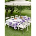 thumbnail image 4 of Outdoor Tablecloth with Umbrella Hole for Patio/Picnic/Party/Camping, Purple Flowers Waterproof Table Cloth Rectangle Table Cover Washable, Butterfly Spring Floral Watercolor Farmhouse (60"x 84"), 4 of 8