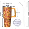 thumbnail image 3 of Fall Maple Stainless Steel Tumbler 40oz - Double Wall Insulated Cup, Leakproof w/ Handle & Reusable Straw, 3 of 5