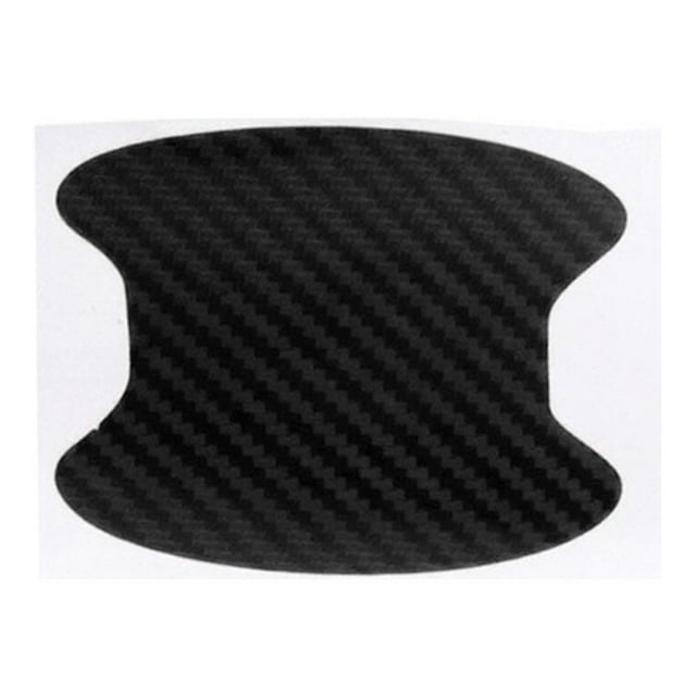 Transemion Car Door Handle Sticker Fiber Film Anti-scratch Universal Auto Handle Cover Black 1Set
