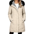 thumbnail image 3 of cocolona Womens Winter Long Jacket Hooded Long Sleeve Fleece Lined Zipper Outerwear Winter Snow Warm Long Coat, 3 of 4