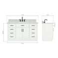 thumbnail image 3 of Ariel Hepburn 55 In. Rectangle Sink Vanity With Carrara White Countertop In White, 3 of 9