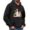 thumbnail image 2 of PNTUTB Men's Casual Solid Color Styling Christmas Graphic Print Long Sleeve Hoodie Drawstring Pullover Sweatshirt with Pocket, 2 of 6