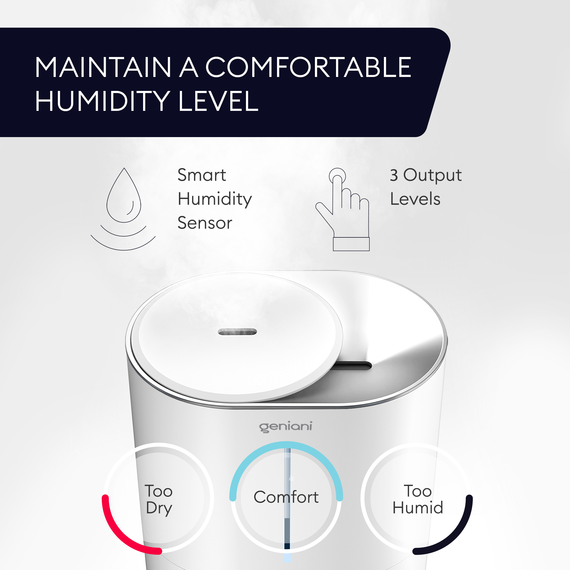 𝐋𝐚𝐫𝐠𝐞 𝐂𝐚𝐩𝐚𝐜𝐢𝐭𝐲 Top Fill Cool Mist Large Humidifier & Essential Oil Diffuser for Home - Smart Aroma Ultrasonic Air Humidifier for Bedroom, Baby, Kids, Plants - Auto Shut Off, 376 sqf - image 5 of 8