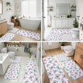 thumbnail image 3 of Butterfly and Purple Teal Pattern Bathroom Rug Set 4 Piece,Includes Contour,Lid Cover,Bath Mat,Non-Slip Extra Soft Absorbent Washable, 3 of 4
