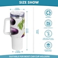 thumbnail image 3 of Eggplants 40 oz Tumbler with Handle Insulated&nbsp;Travel Mug&nbsp;Lid Straw Leak Proof Steel Vacuum Water Bottles Glasses Fits in Car Cup Holder, 3 of 7