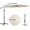 Beige White Stripe, variant on 10FT Offset Patio Umbrella Beige White Stripe Cantilever Hanging Umbrella with Infinite Tilt Decorative Striped Canopy UV Blocking Water Repellent for Garden Deck Outdoor Living