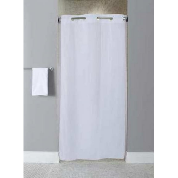 Hookless Shower Curtain, Vinyl, White, 42 in W, 74 in L HBH10GA014274AM