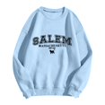 thumbnail image 5 of WEIWEN Halloween Sweatshirt for Women Funny Pumpkin Long Sleeve Fall Shirts Salem Massachusetts EST 1626 Outfits Women's Fall Fashion Clothing Light Blue, XL, 5 of 5
