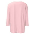 thumbnail image 4 of GceSteap 3/4 Sleeve Tops for Women Square Neck Summer T Shirts Casual Dressy Trendy Blouses Solid Print Tunics Pink XXL, 4 of 4
