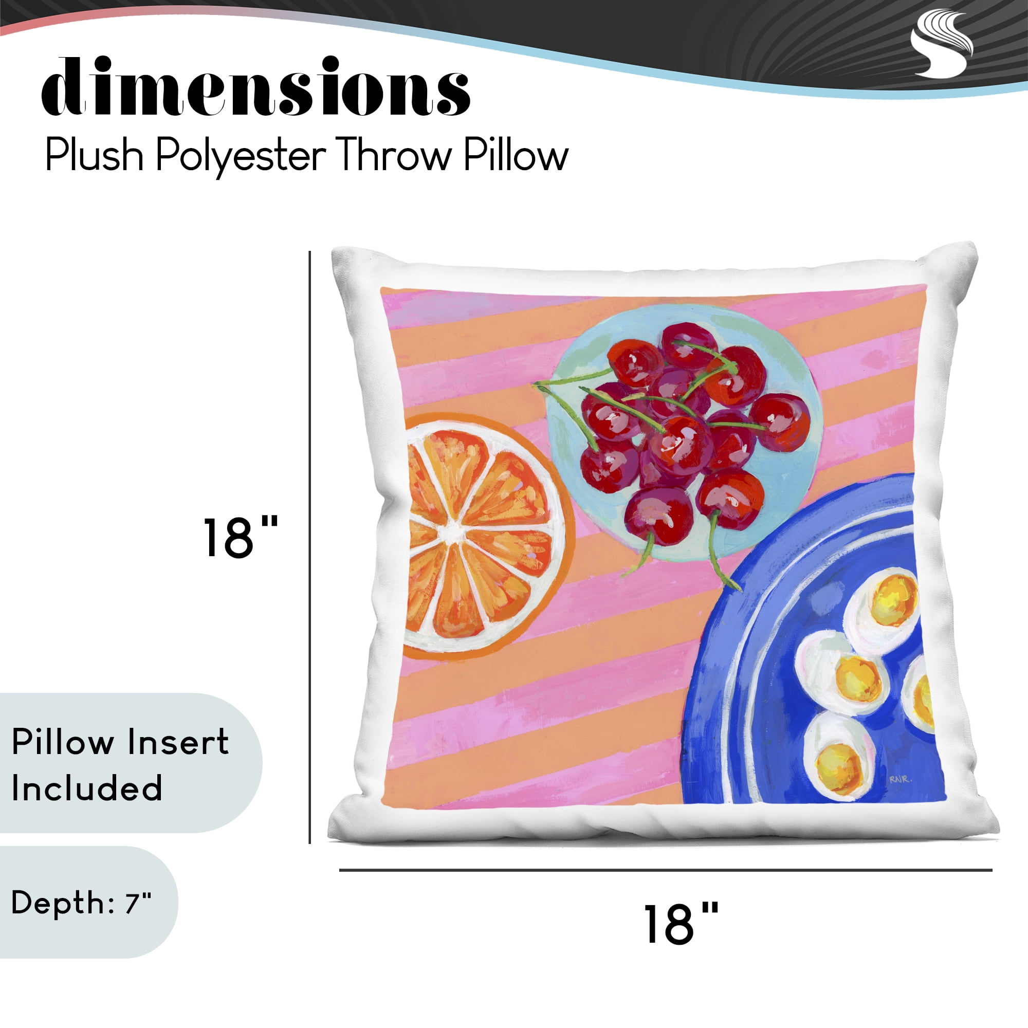 Stupell Industries Summer Snacks Picnic Blanket Decorative Printed Throw Pillow, design by Rachael Reese, 18 x 7 x 18