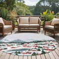 thumbnail image 4 of Round Rugs 7Ft, Christmas Round Area Rug Washable Indoor Throw Carpet, Farmhouse Snowflake Xmas Tree Large Non Slip Circle Rug for Dining Room Playroom Home Decor Aesthetic, 4 of 8
