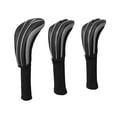 thumbnail image 4 of 3Pcs Golf Head Cover PU Golf covers with Interchangeable Number Tag for Black, 4 of 9