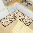 thumbnail image 7 of Colorful Dog Paw Anti Fatigue Mats for Kitchen Floor,Set of 2 Non Skid Washable Waterproof Anti Kitchen Floor Mats for Kitchen Office Laundry Room Bathroom (19"x27"+19"x47") Home Decor, 7 of 7