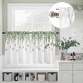 thumbnail image 5 of Kitchen Window Curtains Valance and Tier Set, Summer Green Eucalyptus Leaves Sea Turtle Rod Pocket Tier Curtain Valance Set, Ocean Starfish Shell Light Filtering Cafe Curtains for Bedroom, 5 of 9