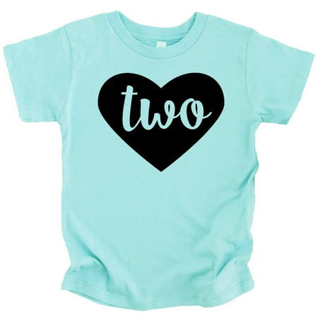 

Two in Heart 2nd Birthday Girls Shirt for Toddler Girls Second Birthday Outfit Chill Shirt 2T