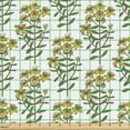 thumbnail image 2 of Ambesonne Floral Fabric by the Yard Upholstery, Forest Meadow Flowers Motif, 1 Yard, Mustard Hunter Green, 2 of 5