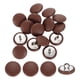 thumbnail image 1 of Paquete de 15 botones cubiertos de cuero, botones de costura redondos de metal de 18 mm 28L para ropa, abrigos, sombreros, decoración de sofás, manualidades DIY, marrón, 1 of 6