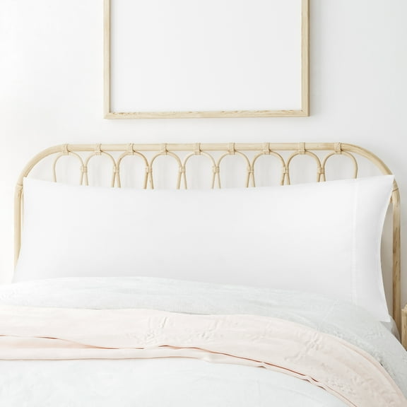 PiccoCasa 100% Cotton Body Pillowcase 20"x 55" 1PCS with Zipper Closure White