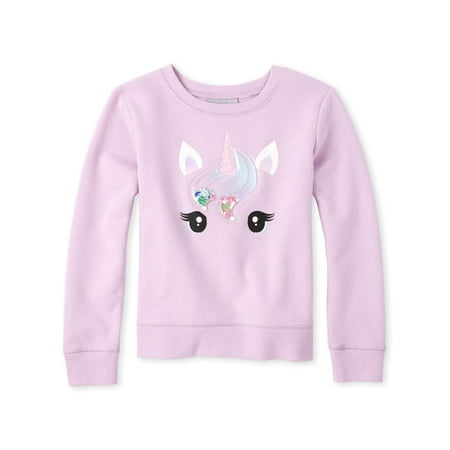 The Children's Place Girls 4-16 Shakey Unicorn Graphic Long Sleeve Sweater