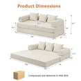thumbnail image 3 of AOOWOW 82.5” Oversized Double Lounge Chaise,velvet Sofa Bed,Upholstered Boneless Cloud Sofa Deep Seat,No Assembly Required,Beige, 3 of 9