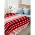 thumbnail image 4 of Red Vertical Striped California King Size Flat Sheet, Wrinkleproof & Fadeproof Cooling Flat Bed Sheet Only, Farmhouse Minimalist Abstract Lines Breathable Soft Bedding Top Sheets 108 x 98 Inches, 4 of 8