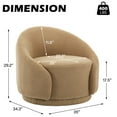 thumbnail image 4 of DREAMSIDEA Swivel Barrel Accent Chair, Modern Upholstered Living Room Chair 360°Round Club Armchair-Light Brown/Camel, 4 of 6