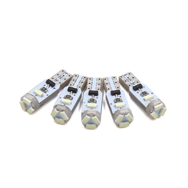 5pzas 12V T5 Bombillas LED Azul Frío 5-SMD-1206 Luces para Tablero de Instrumentos del Vehículo