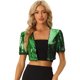 thumbnail image 1 of Encogimiento de Hombros de Lentejuelas para Chaquetas Recortadas con Purpurina Delantera Abierta de Manga Corta para Mujer Verde XL, 1 of 6