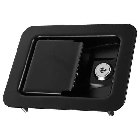 FRCOLOR Stainless Steel Travel Trailer Lock Heavy Duty Flush Mount Handle Latches Keyed Alike Door Latch with Key Black