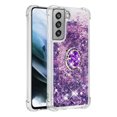 thumbnail image 2 of Funda para Samsung Galaxy S21 FE 5G con Brillo Líquido Flotante, Purpurina, Parachoques y Anillo Giratorio Soporte, 2 of 5