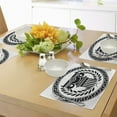thumbnail image 4 of Ambesonne Retro Place Mats Set of 4, Column Laurel Wreath, Standard Size, Black White, 4 of 6