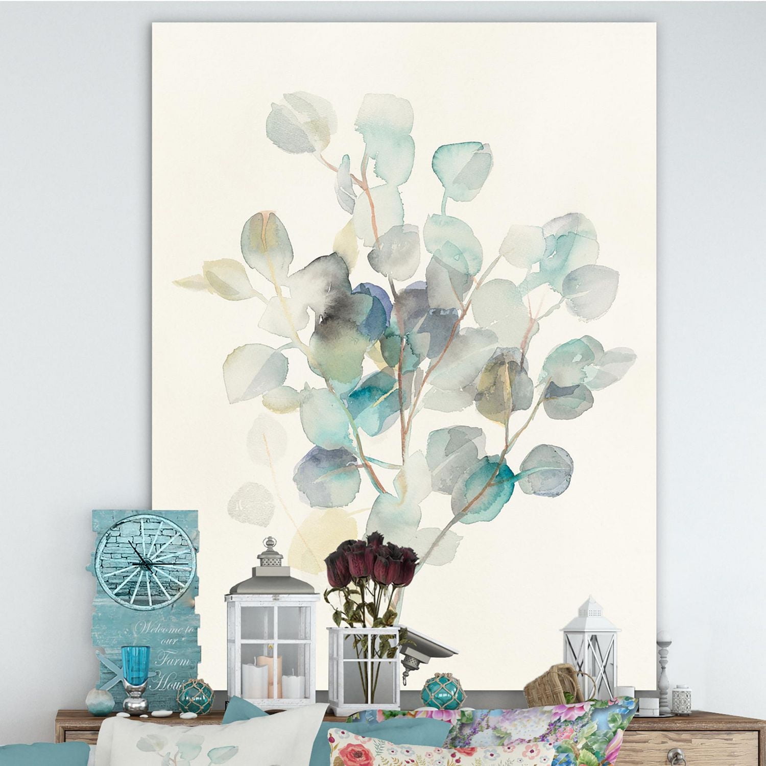 Designart Eucalyptus leaves I Canvas Wall Art