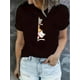 thumbnail image 1 of Camiseta De Mujer Ligera Y Suave VeranoVacation Ready] Women's Cute Cat Graphic Tee - Casual Round Neck Short Sleeve T-Shirt, Soft Polyester Blend, Playful Animal Print, Perfect for Summer OutfitsFa, 1 of 6