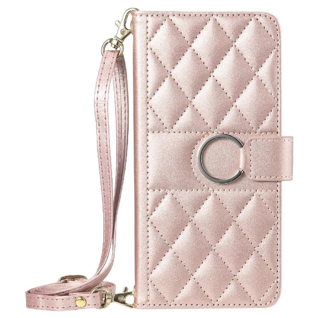 Funda tipo billetera GANGXUN para iPhone 16 Pro – Tapa abatible con correa para mujer