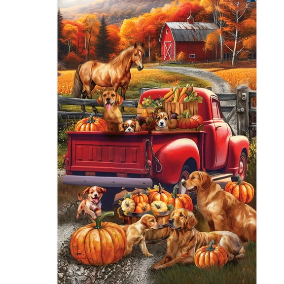 Briarwood Lane Fall Garden Flag 12x18 For Outdoor Fall Puppy Pickup For Fall Garden Flag Flags For Outside