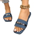 thumbnail image 3 of YOUYEDIAN Pantoufles pour Femmes d'Intérieur d'Été Chaussures Mignonnes et Confortables Sandales Sandales d'Extérieur (Bleu), 3 of 5