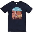 thumbnail image 2 of Oversized Zion National Park Cotton Short Sleeve Deluxe Jersey Graphic Shirt - Navy 2XL, 2 of 4