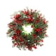 thumbnail image 4 of Adorno colgante de corona navideña de frutos rojos, corona de invierno, decoración para puerta de Navidad, para pared, granja, decoración del hogar al, 4 of 9