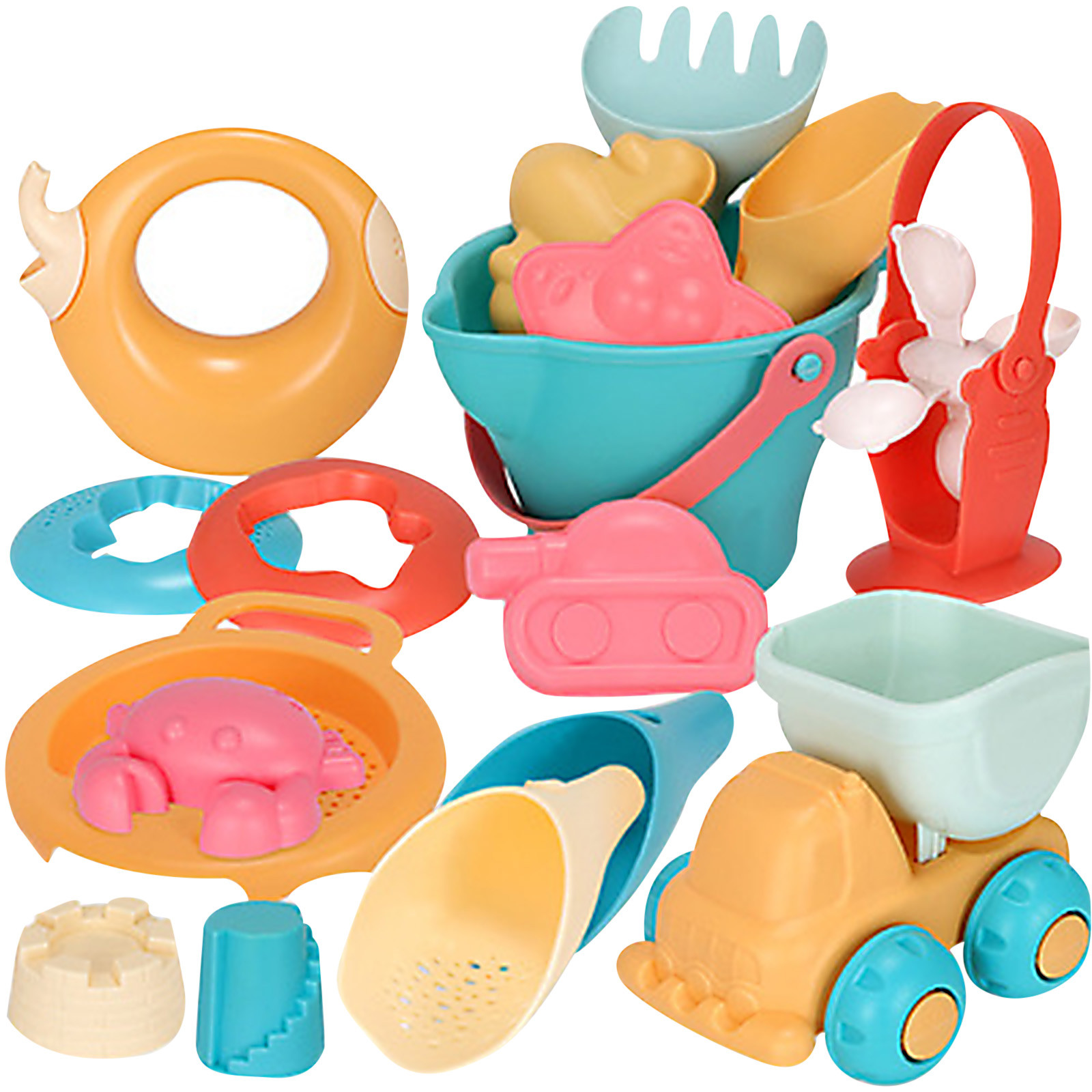 Flywake 17PCs Beach Toy Sand Set Sand Play Sandpit Toy Summer Outdoor