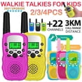 thumbnail image 1 of Paquete de 2 Walkie Talkie, juguetes para niños o niñas de 3 a 12 años, alcance de 3 km, actividades en interiores y exteriores, juguetes de poste, regalos para niños y niñas de 5 a 8 años (rosa) brillar Electrónica, 1 of 5