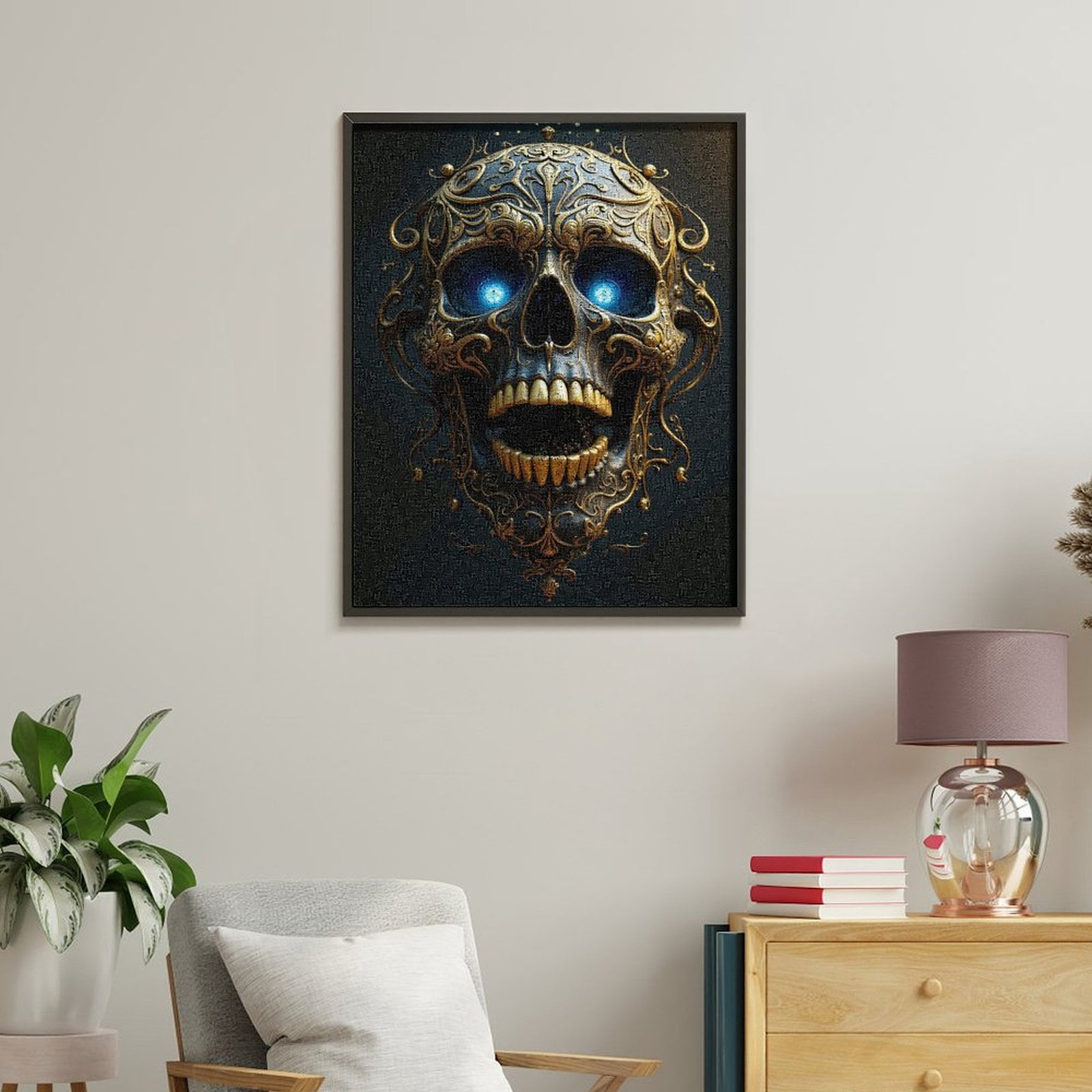 Paint By Numbers Kit for Adults Beginner - DIY Intricate Ornate Skull Art Design Canvas Painting Kits for Adults, Frameless Paint By Number for Adults for Home Wall Decor 16x20 Inch