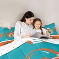 thumbnail image 5 of jejeloiu Football Game Gaming Full Size Comforter Sets,Cyan Orange Helmet Bedding Sets For Ball Lover Reversible 3-Piece, 5 of 8