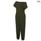 thumbnail image 2 of Qarigey Mono de color sólido de manga corta con un solo hombro en la espalda para mujer Vestidos ejercito verde XXXL, 2 of 4