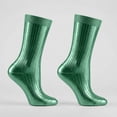 thumbnail image 5 of Green Stockings Shiny Metallic Ribbed Laminated Socks, 5 of 5